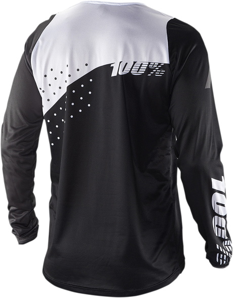 100% R-Core Long-Sleeve Jersey for Mountain Biking - Black/White, XL, Part 40005-00013