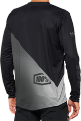 100% R-Core X Long-Sleeve Jersey for Motorcycle Riding - Black/Gray, Small | Part Number 40000-00000