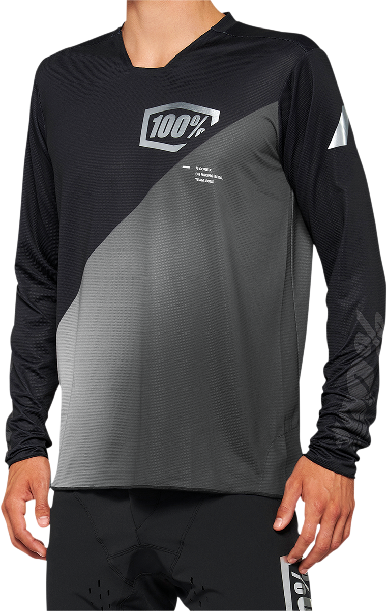 100% R-Core X Long-Sleeve Jersey for Mountain Biking - Black/Gray, XL - Part 40000-00003