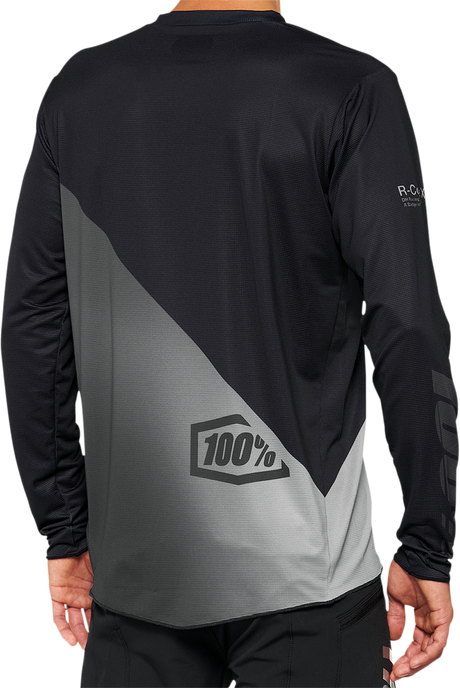 100% R-Core X Long-Sleeve Jersey for Cycling - Black/Gray, Large (Part #40000-00002)