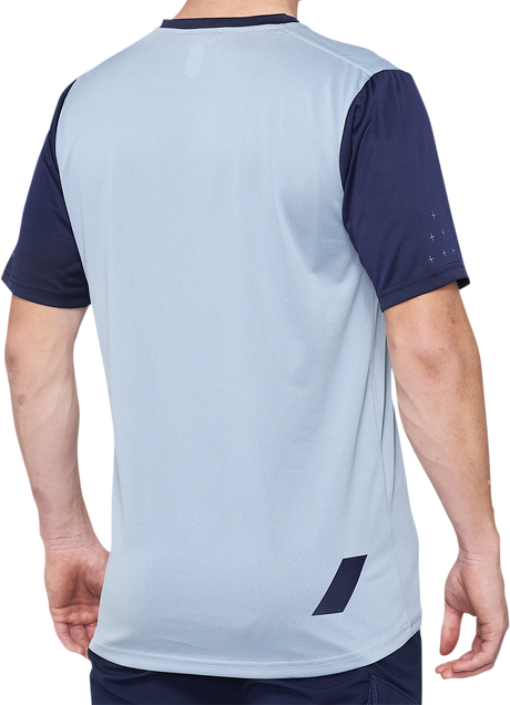 100% Ridecamp Short-Sleeve Jersey - Blue/Navy - Medium | Designed for Off-Road and Mountain Biking