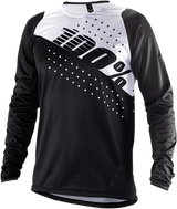 100% R-Core Long-Sleeve Jersey - Black/White for ATV and Dirt Bike Riders - Part 40005-00011
