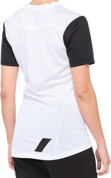 100% Women's Ridecamp Short-Sleeve Jersey - White/Black, Part No. 40035-00011, Fits Most Mountain and Road Bikes