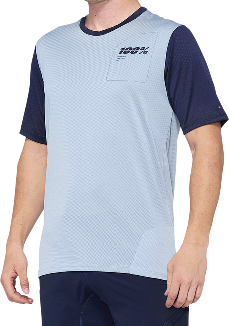 100% Ridecamp Short-Sleeve Jersey - Blue/Navy - XL | Designed for Comfort and Performance with Vehicle Fitment