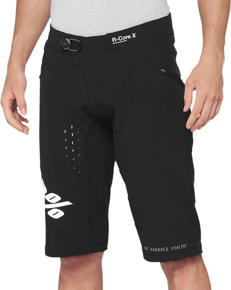 100% R-Core X Shorts in Black – US 36 with Durable DWR Polyester and Advanced Ventilation for Mountain Biking