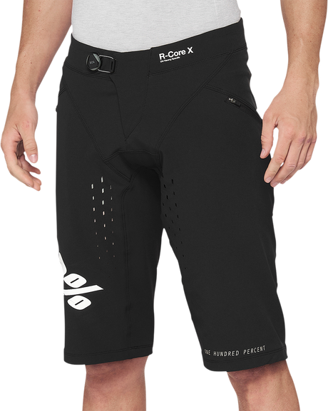 100% R-Core X Shorts in Black - US 34 by 100% with Durable DWR Polyester Fabric and Mountaineering-Inspired Closure