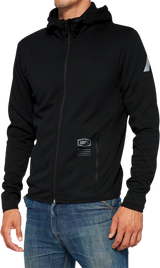 100% Viceroy Tech Zip Hoodie - Black - Small | Athletic Fit with Moisture-Wicking Scuba Fleece for Motorcycle & Sports Enthusiasts