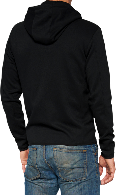 100% Viceroy Tech Zip Hoodie - Black - Small | Athletic Fit with Moisture-Wicking Scuba Fleece for Motorcycle & Sports Enthusiasts