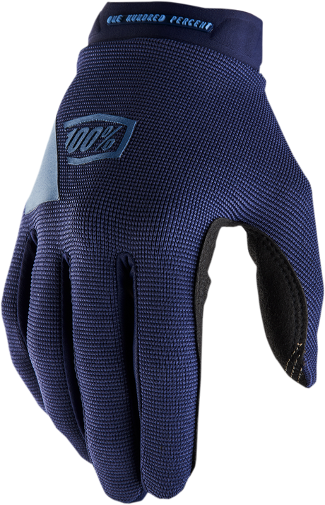 100% Women's Ridecamp Gloves - Navy/Slate, Size XL - Comfortable Cycling Gloves with Enhanced Grip and Touchscreen Compatibility