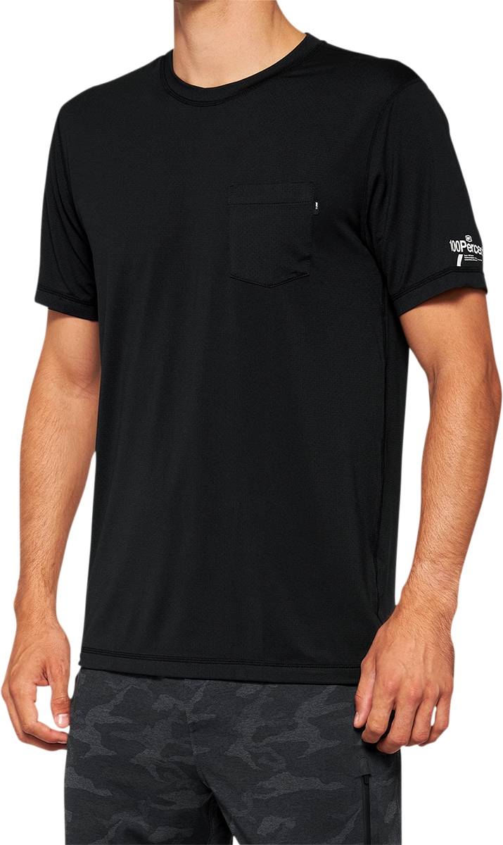 100% Mission Athletic T-Shirt Black Small - Part 20014-00000, Comfortable Performance Wear for Active Lifestyles