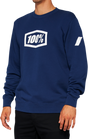 100% Icon Long-Sleeve Fleece Sweatshirt - Navy, Part Number 20026-00018, Fits Various Vehicles