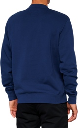 100% Icon Long-Sleeve Fleece Sweatshirt with Screen-Printed Logo, Navy, Part Number 20026-00015
