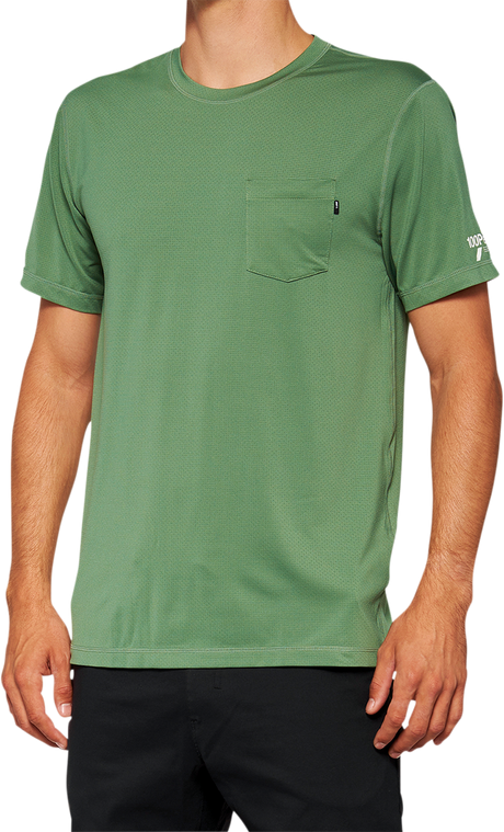 100% Mission Athletic T-Shirt - Olive Medium - Model 20014-00016 with Anti-Microbial & Moisture-Wicking Fabric