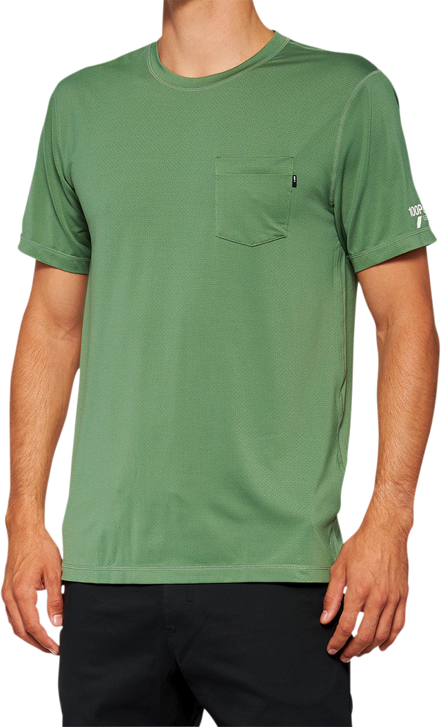 100% Mission Athletic T-Shirt XL - Olive - Designed for Active Athletes