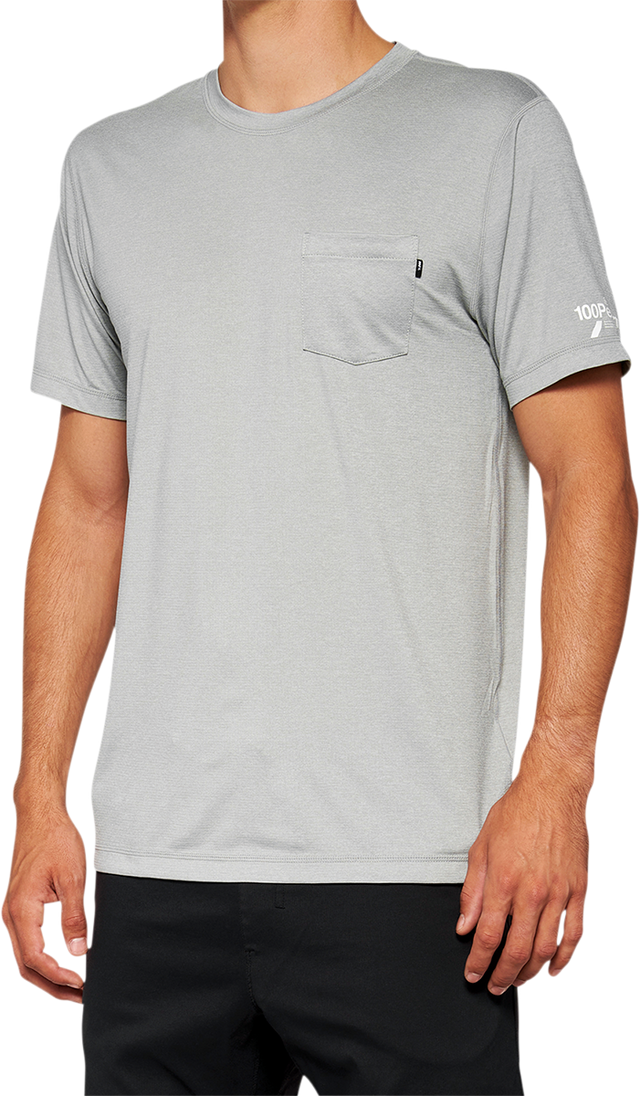 100% Mission Athletic T-Shirt in Gray - XL, Part Number 20014-00008, Designed for Active Athletes
