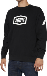 100% Icon Long-Sleeve Fleece Sweatshirt 20026-00004 - Black - 2XL, Comfortable for Street and Casual Wear