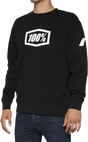 100% Icon Long-Sleeve Fleece Sweatshirt 20026-00004 - Black - 2XL, Comfortable for Street and Casual Wear