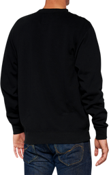 100% Icon Long-Sleeve Fleece Sweatshirt with Screen-Printed Logo - Black, Part Number 20026-00000