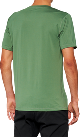 100% Mission Athletic T-Shirt with Logo - Olive, Small | Part Number 20014-00015