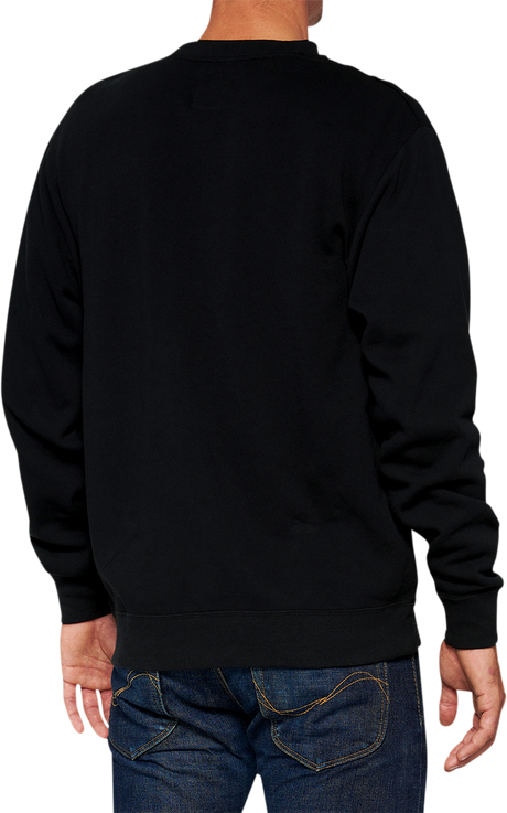 100% Icon Long-Sleeve Fleece Sweatshirt 20026-00004 - Black - 2XL, Comfortable for Street and Casual Wear