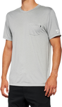 100% Mission Athletic T-Shirt - Gray Large - Performance Polyester Spandex Blend, Ideal for Active Wear