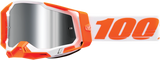 100% Racecraft 2 Goggle with Silver Flash Mirror Lens - Orange Frame, Fits Motocross and ATV Vehicles