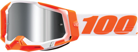 100% Racecraft 2 Goggle with Silver Flash Mirror Lens - Orange Frame, Fits Motocross and ATV Vehicles