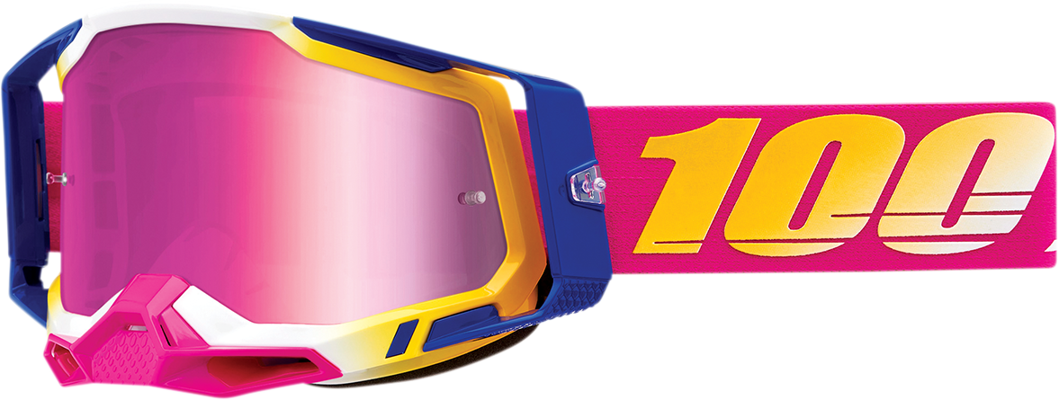100% Racecraft 2 Goggle with Pink Mirror Lens - Fits Motocross & Off-Road Vehicles