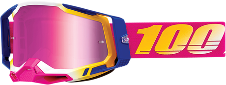 100% Racecraft 2 Goggle with Pink Mirror Lens - Fits Motocross & Off-Road Vehicles