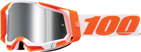100% Racecraft 2 Goggle with Silver Flash Mirror Lens - Orange Frame, Fits Motocross and ATV Vehicles
