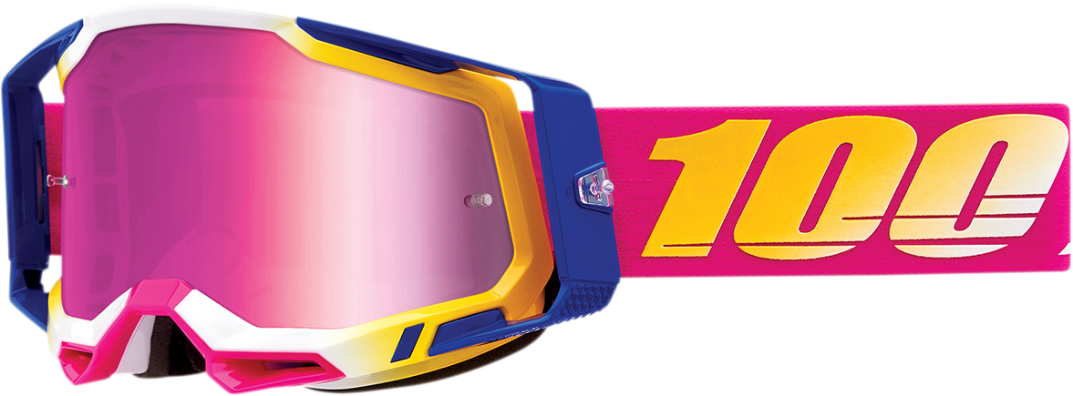 100% Racecraft 2 Goggle with Pink Mirror Lens - Fits Motocross & Off-Road Vehicles
