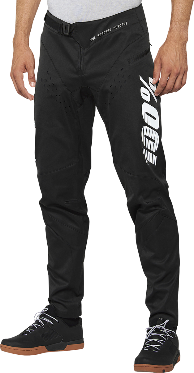100% R-Core Pants Black US 36 by 100% - Durable DWR Polyester with Ventilation and Adjustable Fit for Mountain Biking