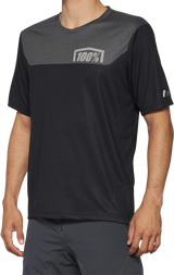 100% Airmatic Short-Sleeve Jersey - Gray/Midnight - Large | Trail & MTB Riding Gear