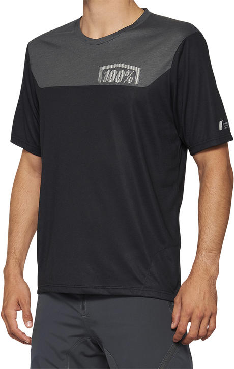 100% Airmatic Short-Sleeve Jersey for Trail Riding - Gray/Midnight, Medium - Part 40014-00016