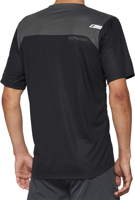 100% Airmatic Short-Sleeve Jersey - Gray/Midnight for Trail and Mountain Biking, Small