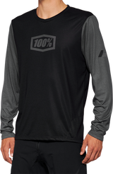 100% Airmatic Long-Sleeve Jersey - Black, Size Small - Versatile MTB and Trail Riding Apparel