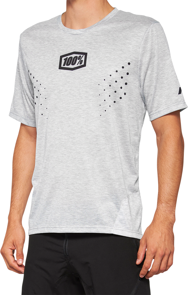 100% Airmatic Mesh Short-Sleeve Jersey for Mountain Bikes - Gray, Part 40016-00005, Fits Trail Bikes and Enduro Models
