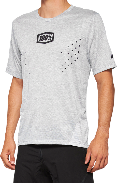 100% Airmatic Mesh Short-Sleeve Jersey for Mountain Bikes - Gray, Part 40016-00005, Fits Trail Bikes and Enduro Models