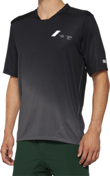 100% Celium Short-Sleeve Jersey for Mountain Bikes and Road Bikes - Black/Charcoal, Small (Part No. 40011-00000)