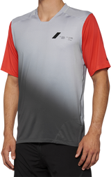 100% Celium Short-Sleeve Jersey for Cycling - Gray/Racer Red, Large - Part Number 40011-00012, Fits Most Mountain and Road Bikes