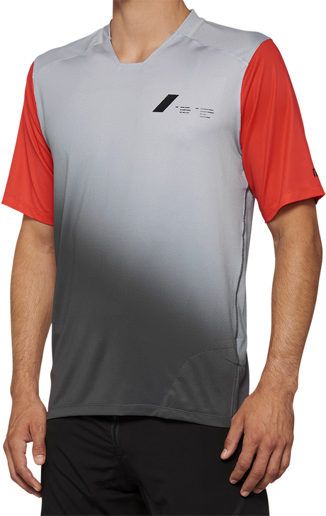 100% Celium Short-Sleeve Jersey for Cycling - Gray/Racer Red, Large - Part Number 40011-00012, Fits Most Mountain and Road Bikes