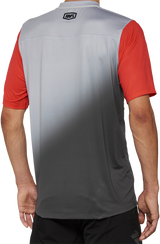 100% Celium Short-Sleeve Jersey for Mountain Biking, Gray/Racer Red, XL - Part 40011-00013