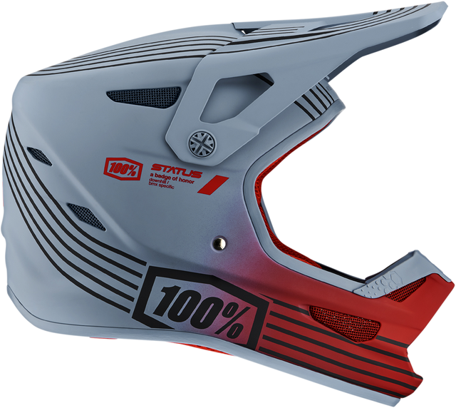 100% Status Helmet Caltec/Gray Small with Active Cooling System and Removable Comfort Liner