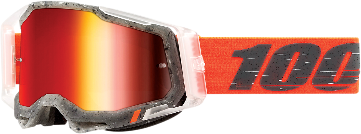 100% Racecraft 2 Goggle Schrute Red Mirror Lens - Perfect Fit for ATV, Motocross, and Off-Road Vehicles