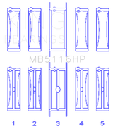King Engine Bearings Chrysler 426CI/440CI V8 OHV (STDX Size) Crankshaft Main Bearing Set