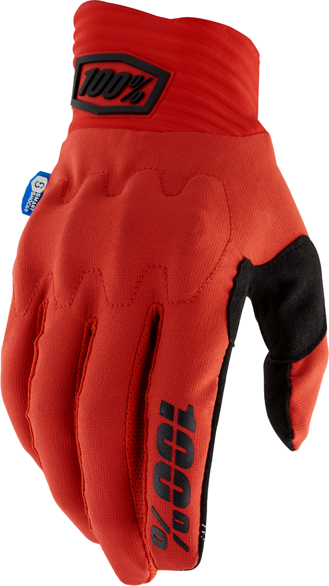 100% Cognito Smart Shock Gloves - Red for Motocross and Off-Road Bikes, Small