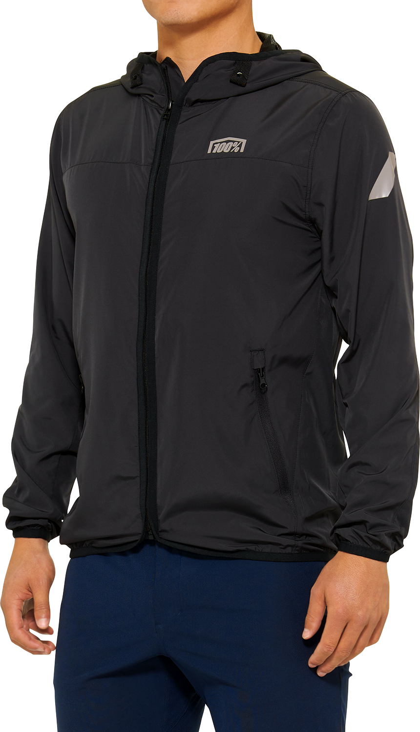 100% Klutch Jacket Black XL - Windbreaker for Motorcycle and Cycling Enthusiasts