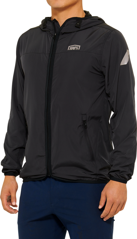 100% Klutch Jacket Black XL - Windbreaker for Motorcycle and Cycling Enthusiasts