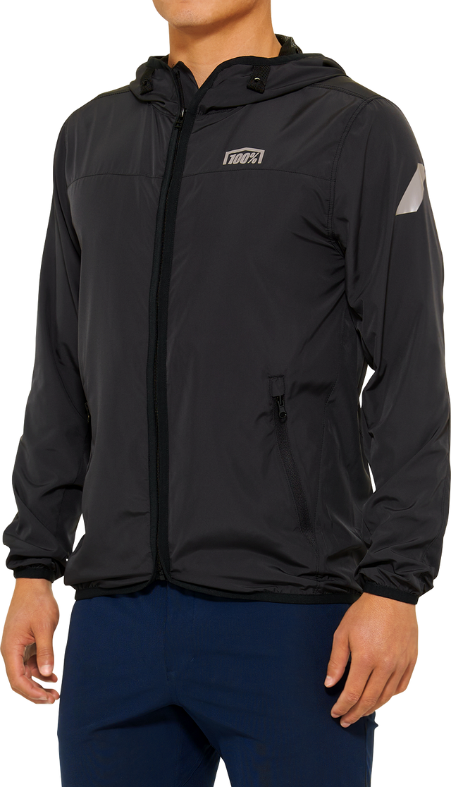 100% Klutch Jacket Black XL - Windbreaker for Motorcycle and Cycling Enthusiasts