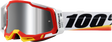 100% Racecraft 2 Goggle - Arsham Red with Silver Flash Mirror Lens - Compatible with Motocross, ATV, and Off-Road Vehicles
